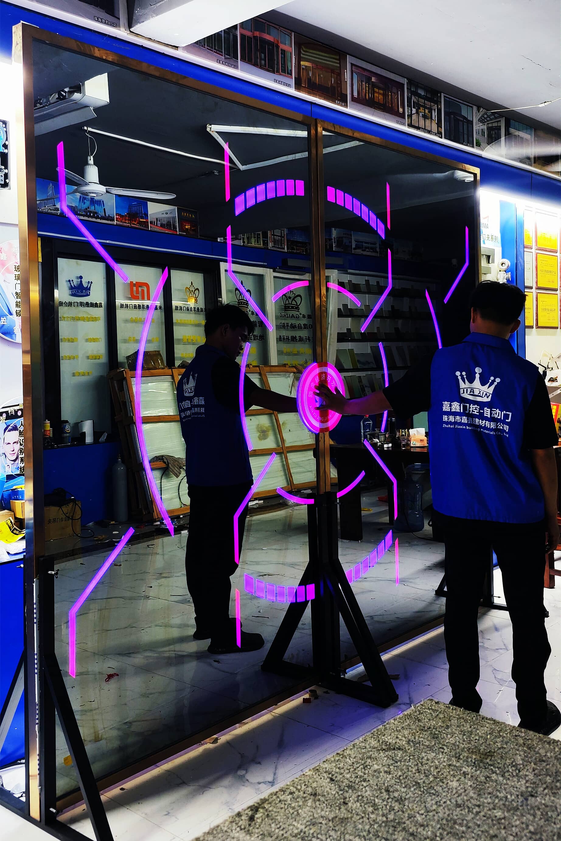 高科技自动门ktv灯光门制作安装